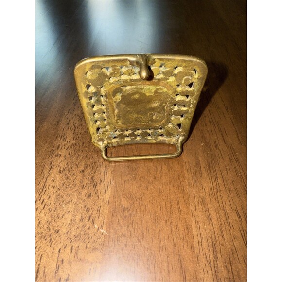 Rich Vintage Character Brass Belt Buckle Artisan Made Brutalist Mid Century - Picture 4 of 8